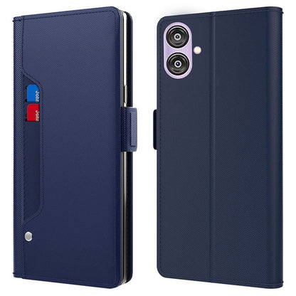 For Samsung Galaxy A04e 4G / F04 4G / M04 4G PU Leather Stand Case Mirror Phone Cover with Card Holder