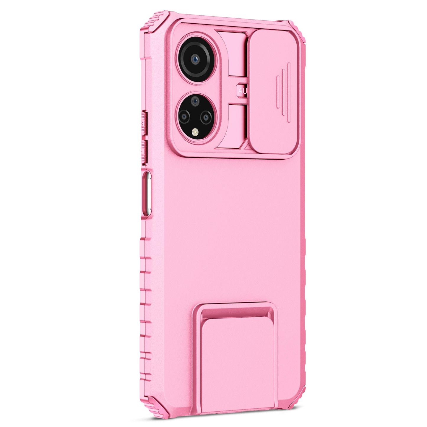 For Honor X7 Slide Camera Lid PC+TPU Cover Anti-drop Kickstand Phone Case