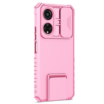 For Honor X7 Slide Camera Lid PC+TPU Cover Anti-drop Kickstand Phone Case