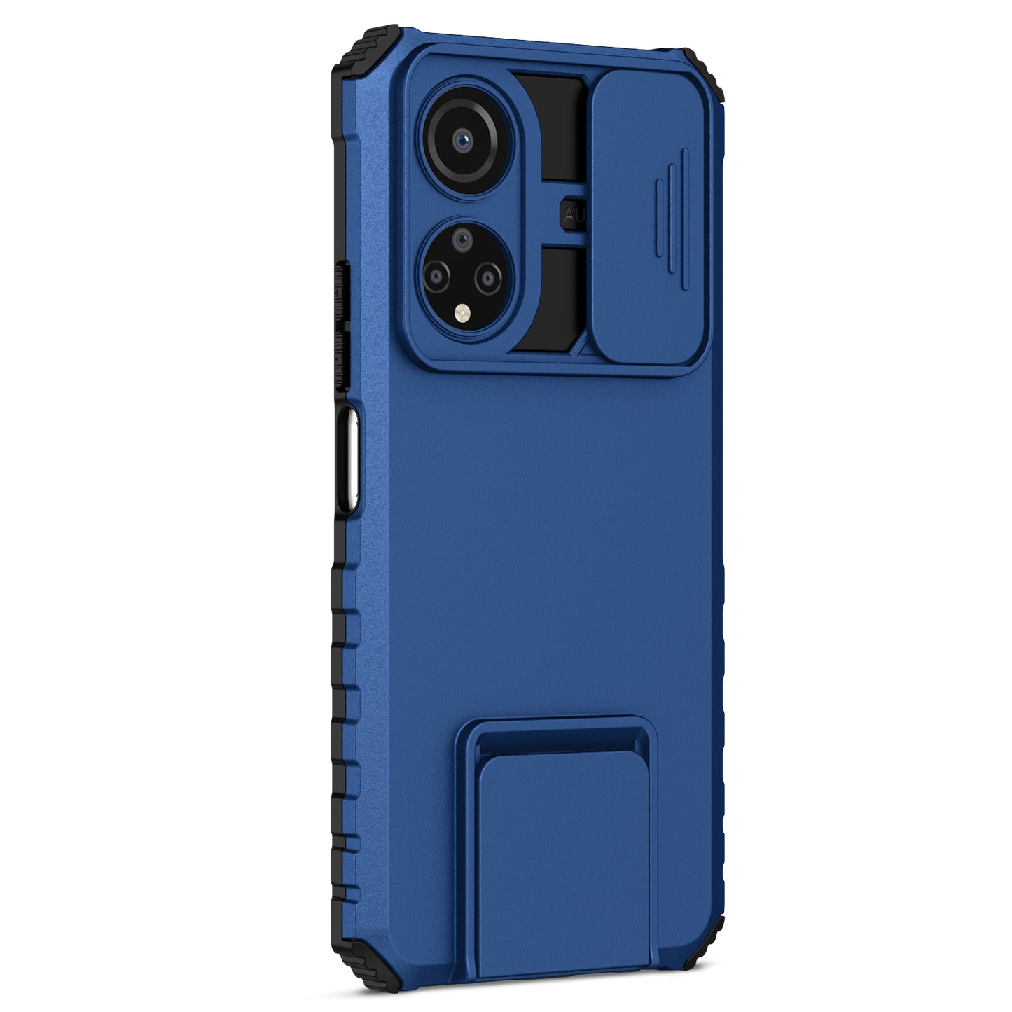 For Honor X7 Slide Camera Lid PC+TPU Cover Anti-drop Kickstand Phone Case