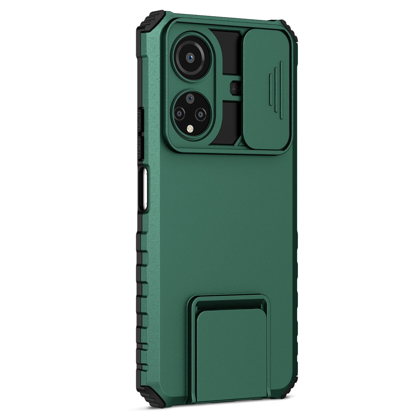 For Honor X7 Slide Camera Lid PC+TPU Cover Anti-drop Kickstand Phone Case