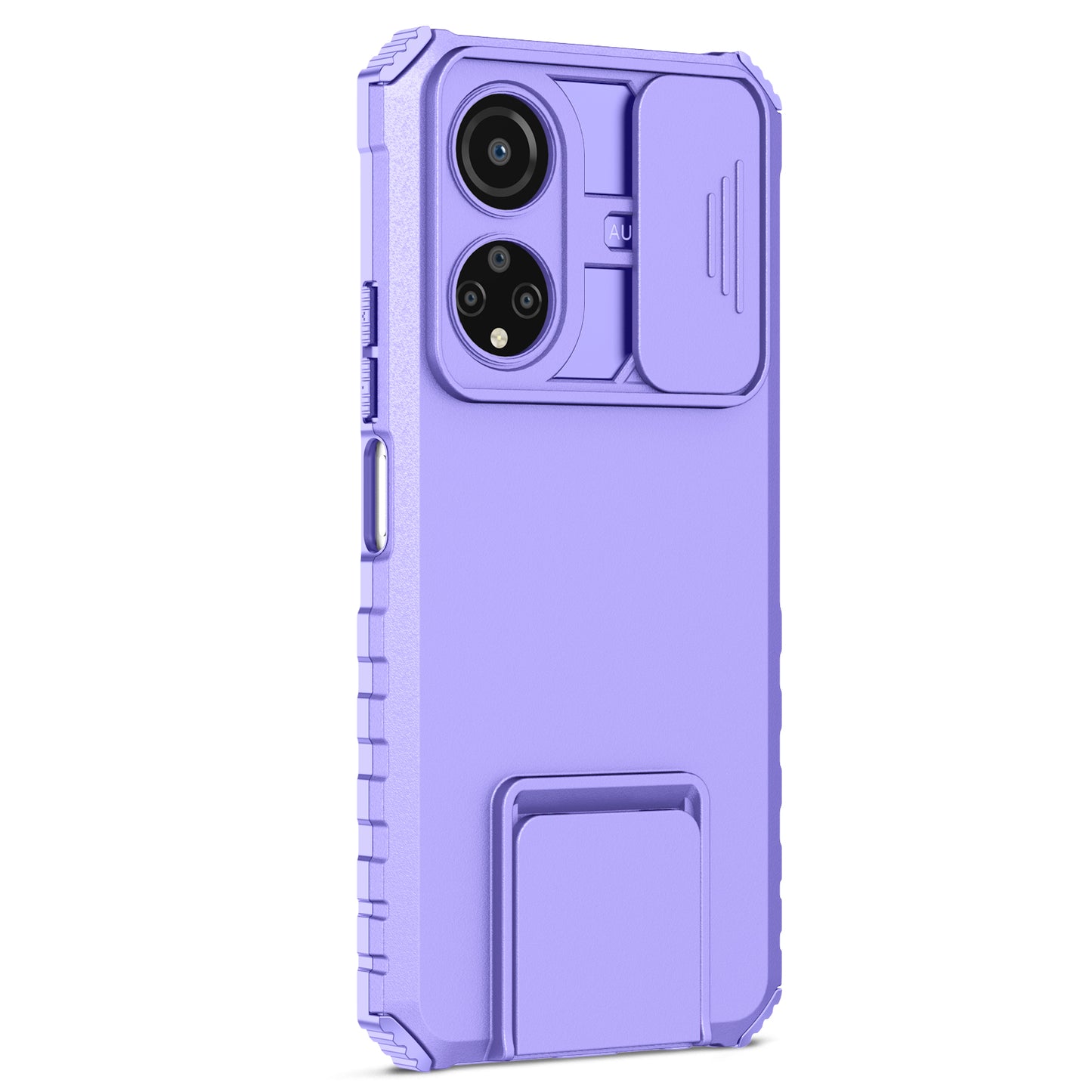 For Honor X7 Slide Camera Lid PC+TPU Cover Anti-drop Kickstand Phone Case