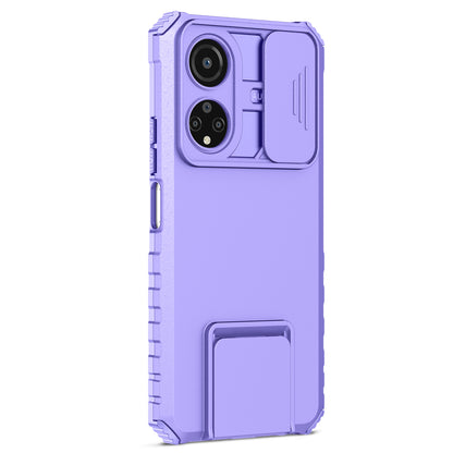 For Honor X7 Slide Camera Lid PC+TPU Cover Anti-drop Kickstand Phone Case