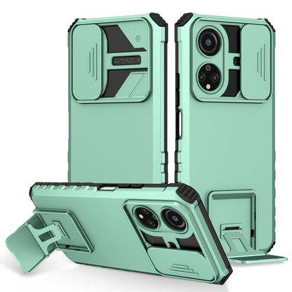 For Honor X7 Slide Camera Lid PC+TPU Cover Anti-drop Kickstand Phone Case