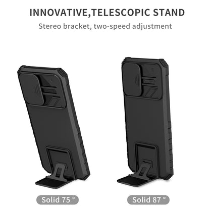 For Samsung Galaxy A52 4G / A52 5G / A52s 5G PC+TPU Kickstand Cover Slide Camera Lid Phone Case