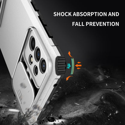For Samsung Galaxy A52 4G / A52 5G / A52s 5G PC+TPU Kickstand Cover Slide Camera Lid Phone Case