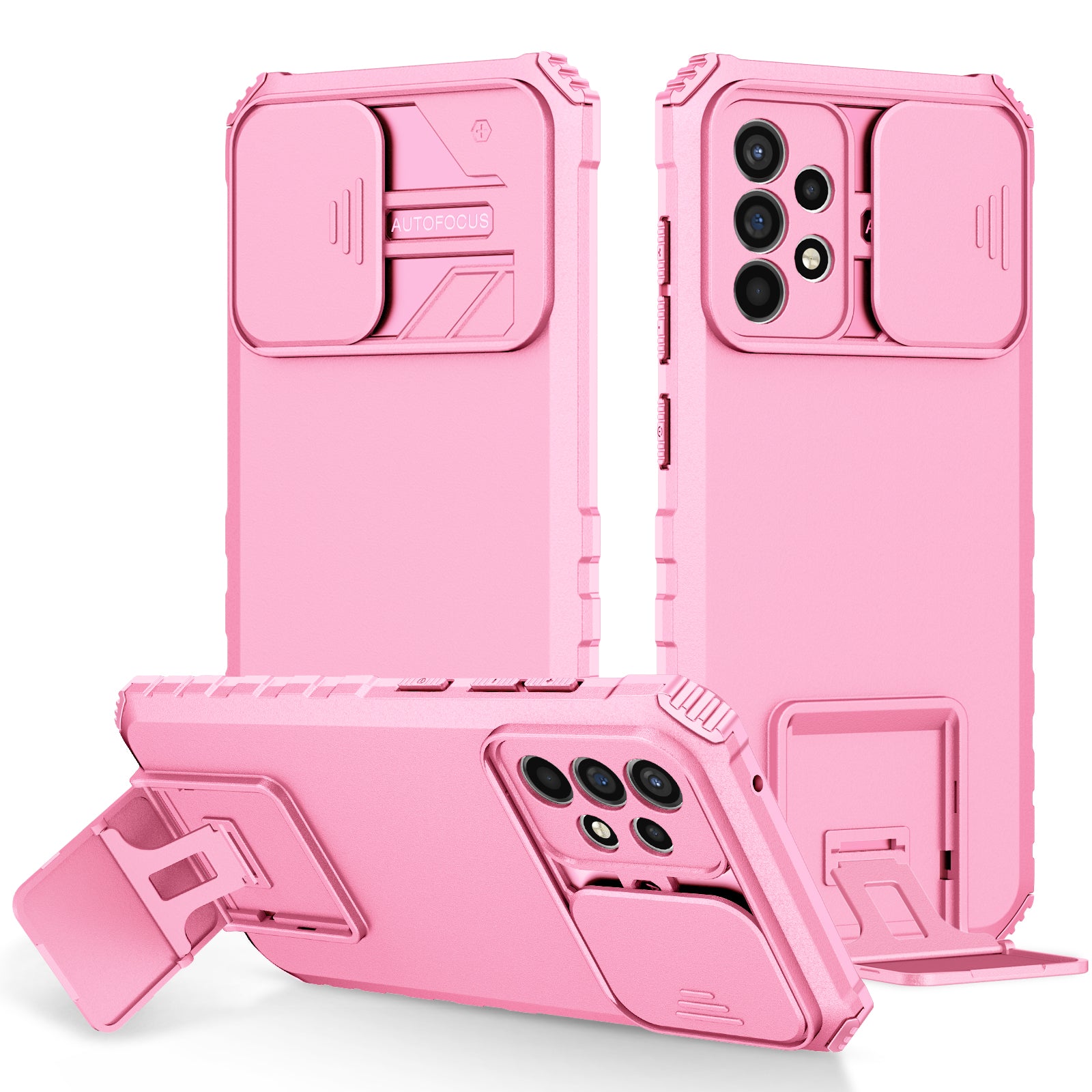 For Samsung Galaxy A52 4G / A52 5G / A52s 5G PC+TPU Kickstand Cover Slide Camera Lid Phone Case