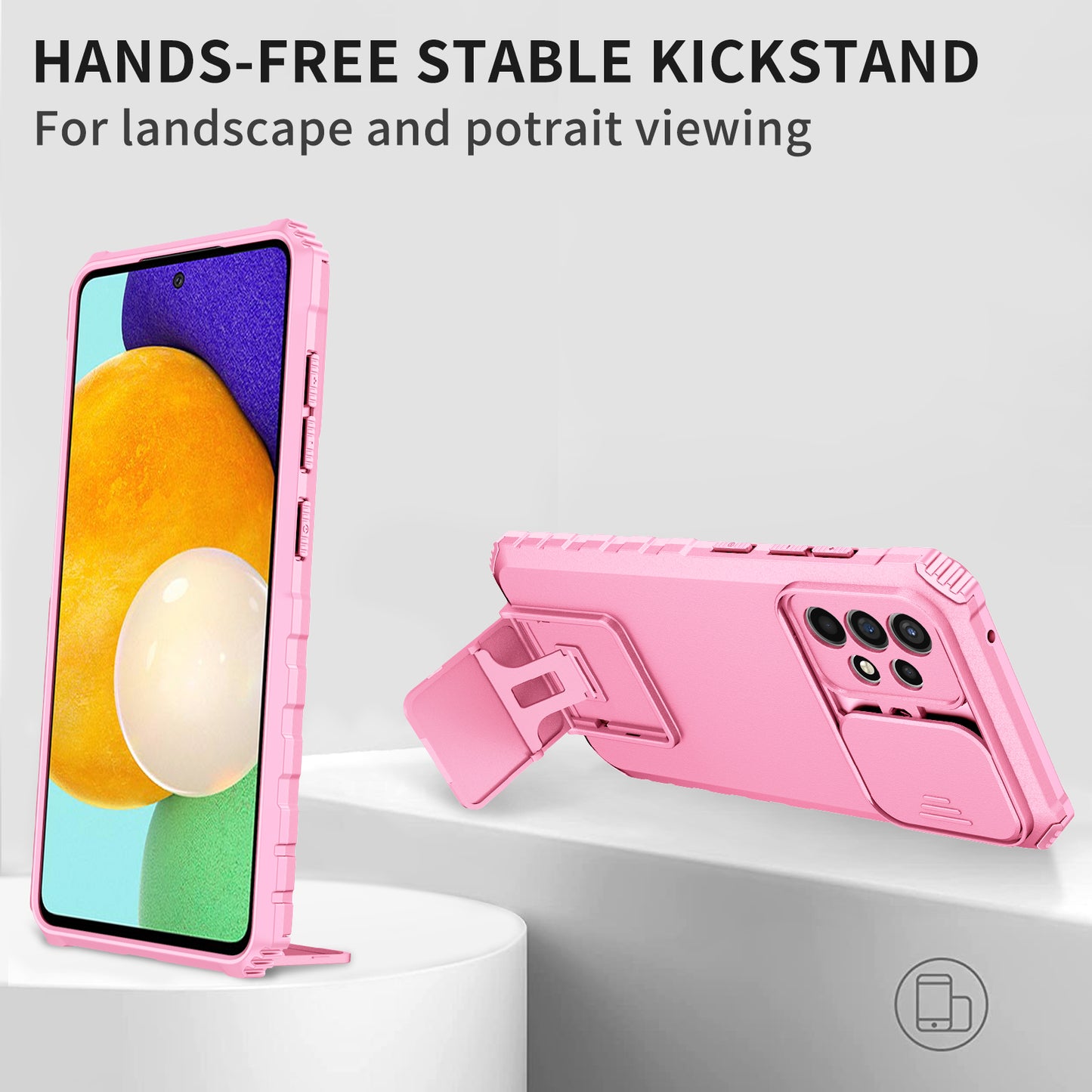 For Samsung Galaxy A52 4G / A52 5G / A52s 5G PC+TPU Kickstand Cover Slide Camera Lid Phone Case