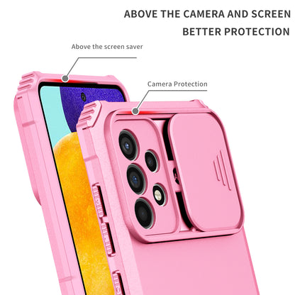 For Samsung Galaxy A52 4G / A52 5G / A52s 5G PC+TPU Kickstand Cover Slide Camera Lid Phone Case