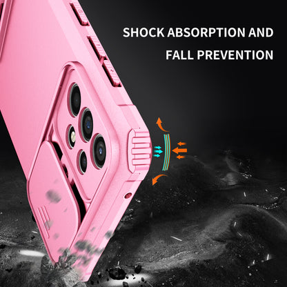 For Samsung Galaxy A52 4G / A52 5G / A52s 5G PC+TPU Kickstand Cover Slide Camera Lid Phone Case