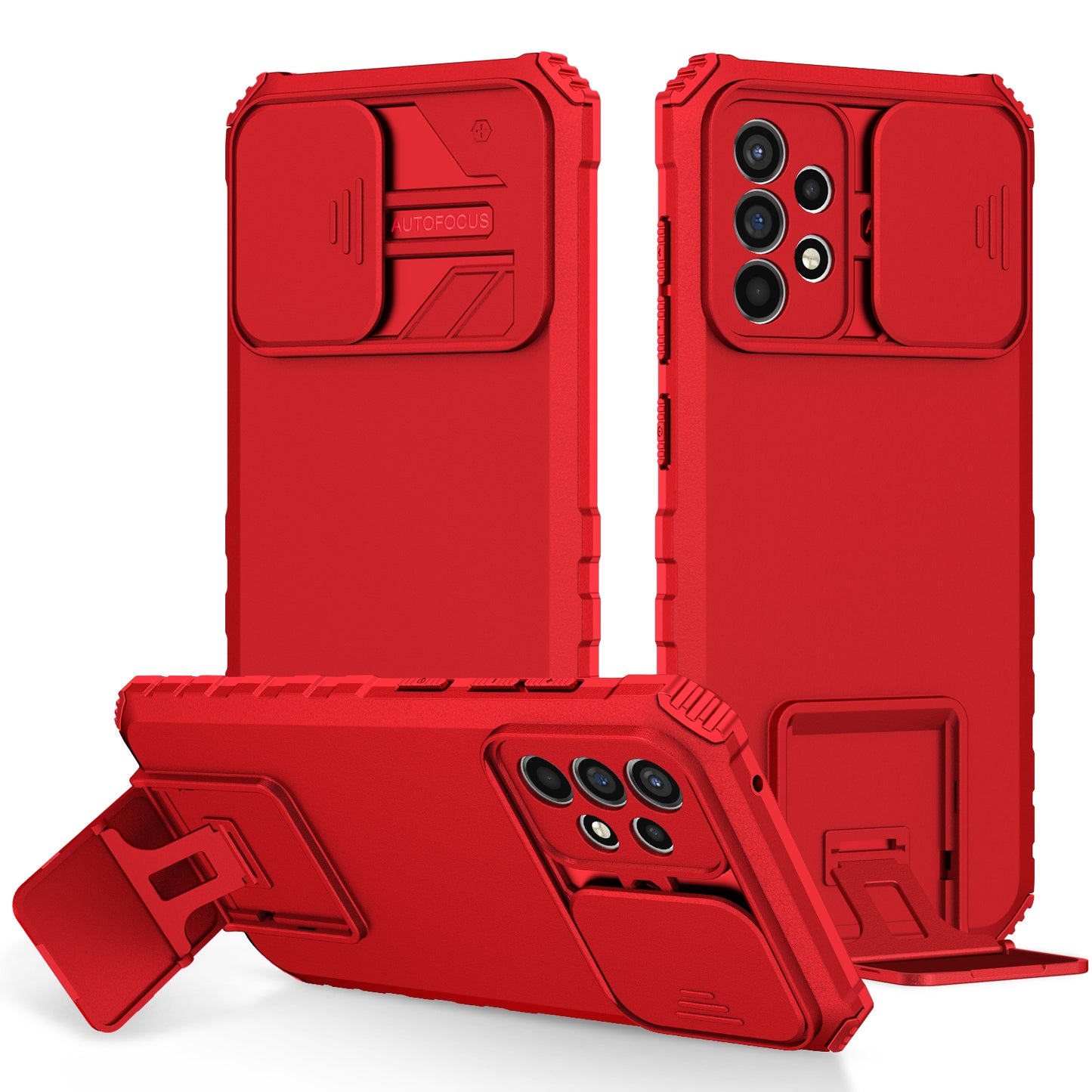 For Samsung Galaxy A52 4G / A52 5G / A52s 5G PC+TPU Kickstand Cover Slide Camera Lid Phone Case