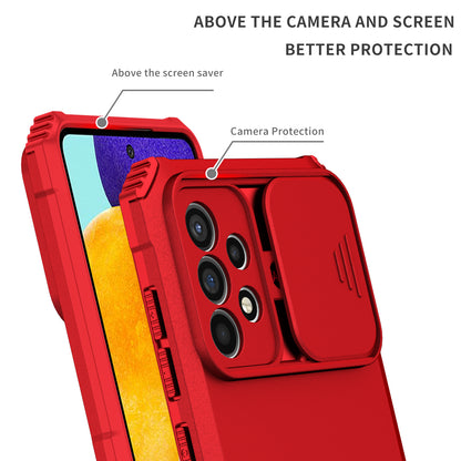 For Samsung Galaxy A52 4G / A52 5G / A52s 5G PC+TPU Kickstand Cover Slide Camera Lid Phone Case