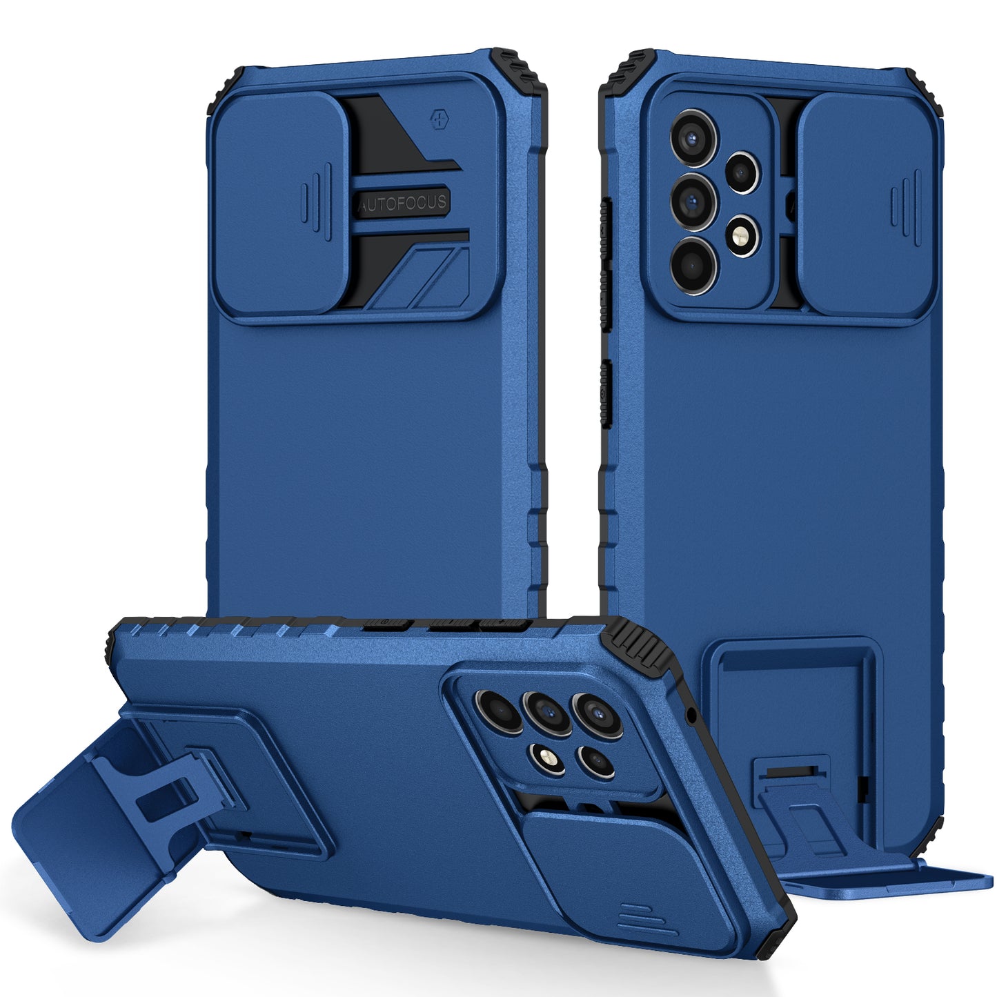 For Samsung Galaxy A52 4G / A52 5G / A52s 5G PC+TPU Kickstand Cover Slide Camera Lid Phone Case