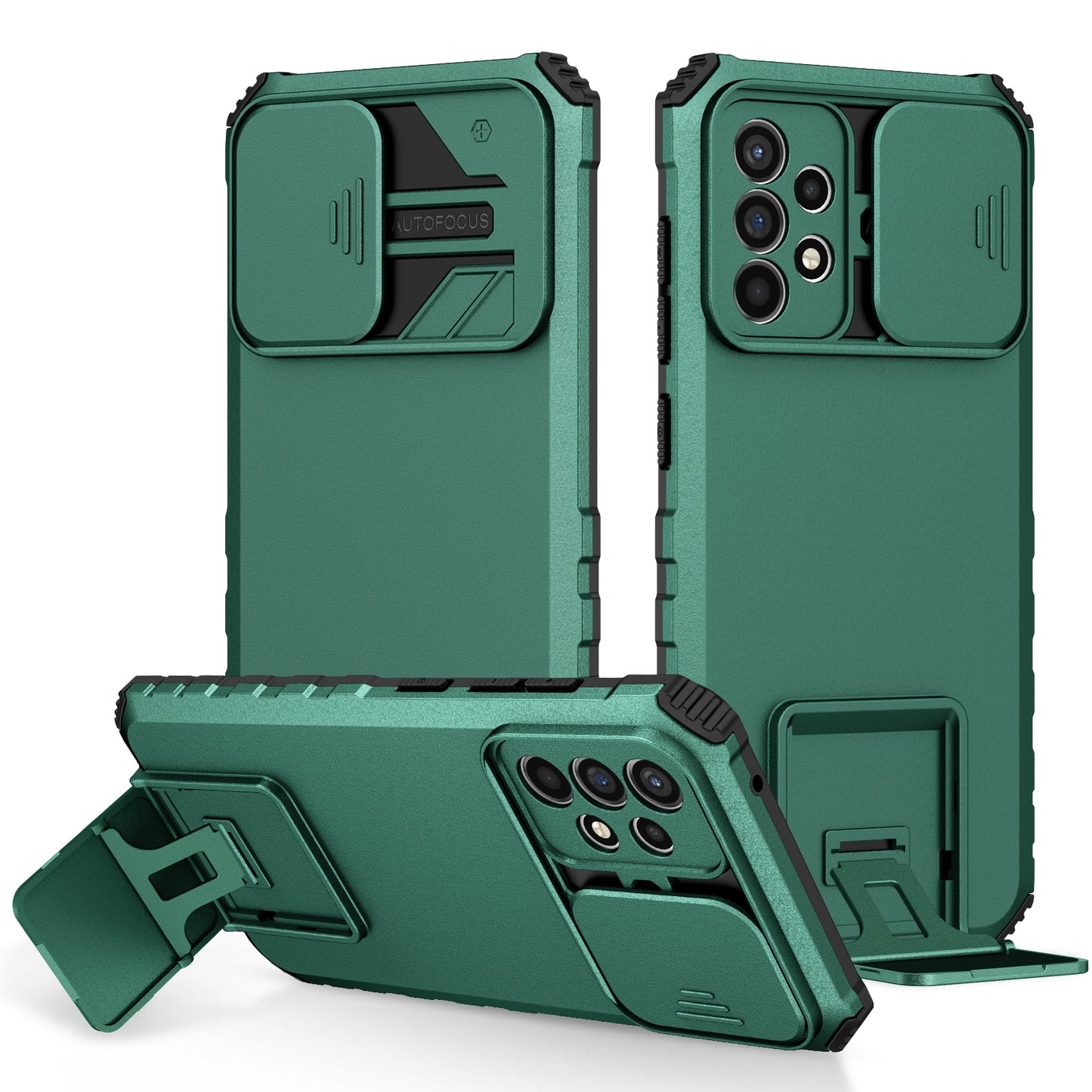 For Samsung Galaxy A52 4G / A52 5G / A52s 5G PC+TPU Kickstand Cover Slide Camera Lid Phone Case