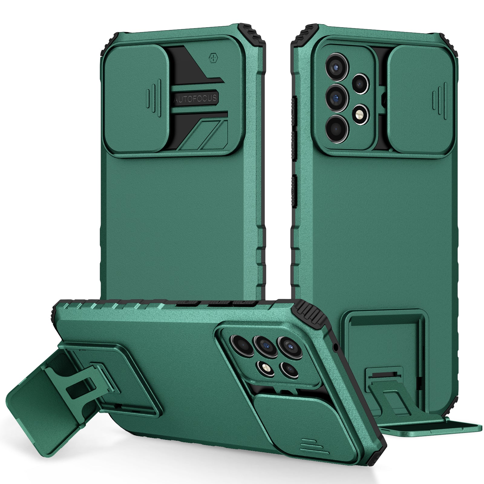 For Samsung Galaxy A52 4G / A52 5G / A52s 5G PC+TPU Kickstand Cover Slide Camera Lid Phone Case