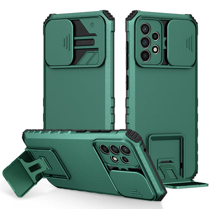 For Samsung Galaxy A52 4G / A52 5G / A52s 5G PC+TPU Kickstand Cover Slide Camera Lid Phone Case