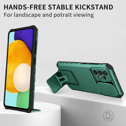 For Samsung Galaxy A52 4G / A52 5G / A52s 5G PC+TPU Kickstand Cover Slide Camera Lid Phone Case