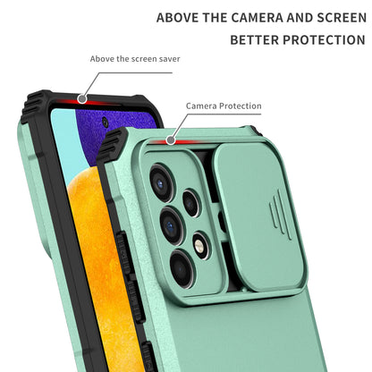 For Samsung Galaxy A52 4G / A52 5G / A52s 5G PC+TPU Kickstand Cover Slide Camera Lid Phone Case