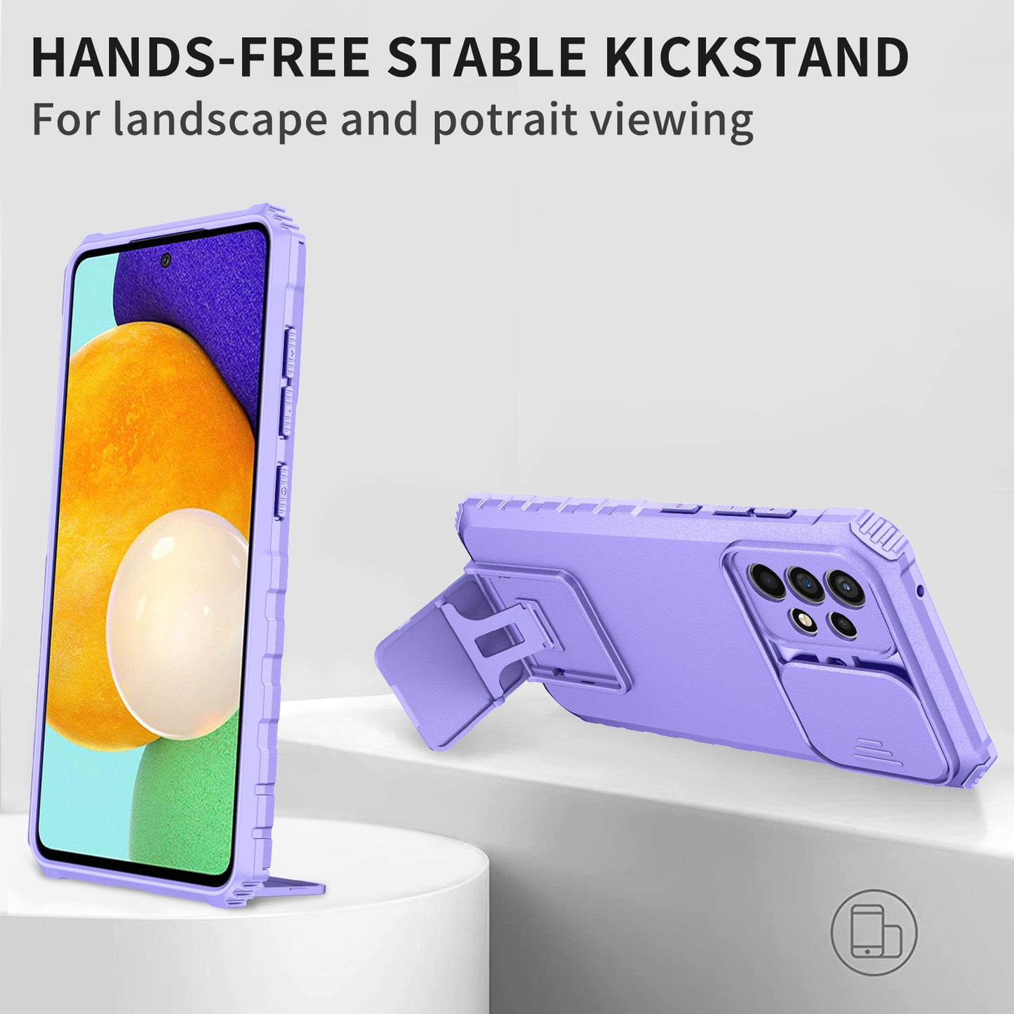 For Samsung Galaxy A52 4G / A52 5G / A52s 5G PC+TPU Kickstand Cover Slide Camera Lid Phone Case