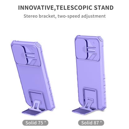 For Samsung Galaxy A52 4G / A52 5G / A52s 5G PC+TPU Kickstand Cover Slide Camera Lid Phone Case