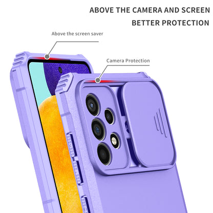 For Samsung Galaxy A52 4G / A52 5G / A52s 5G PC+TPU Kickstand Cover Slide Camera Lid Phone Case