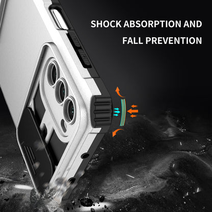 For Motorola Moto G52 4G / G82 5G Kickstand Back Cover Slide Camera Lid PC+TPU Phone Case