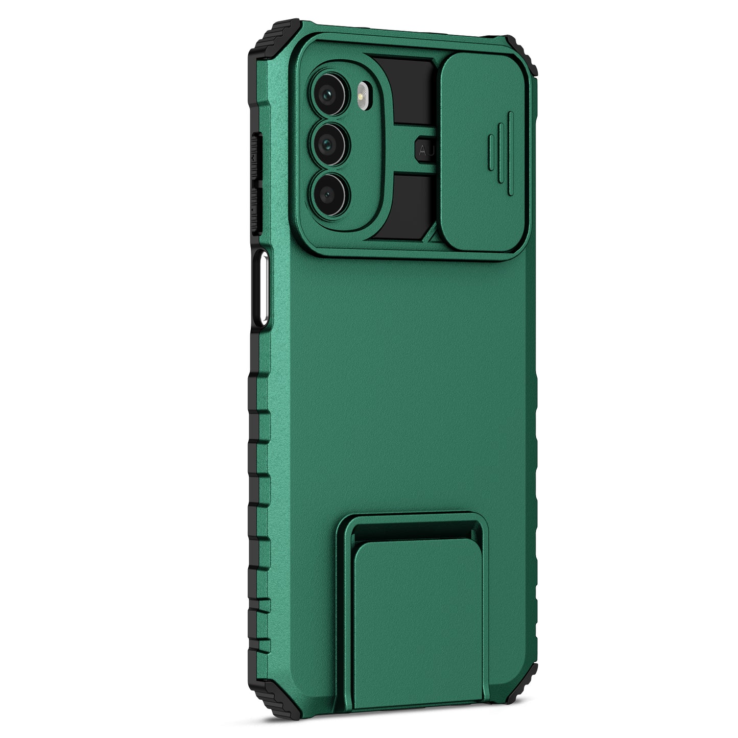 For Motorola Moto G52 4G / G82 5G Kickstand Back Cover Slide Camera Lid PC+TPU Phone Case