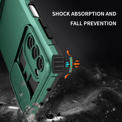 For Motorola Moto G52 4G / G82 5G Kickstand Back Cover Slide Camera Lid PC+TPU Phone Case