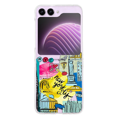 Hard PC Phone Case for Samsung Galaxy Z Flip5 5G Pattern Printing Protective Phone Cover