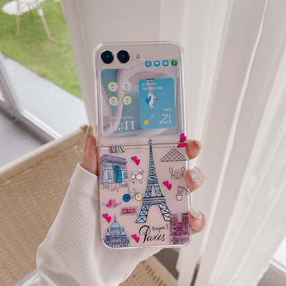 Hard PC Phone Case for Samsung Galaxy Z Flip5 5G Pattern Printing Protective Phone Cover