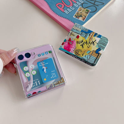 Hard PC Phone Case for Samsung Galaxy Z Flip5 5G Pattern Printing Protective Phone Cover