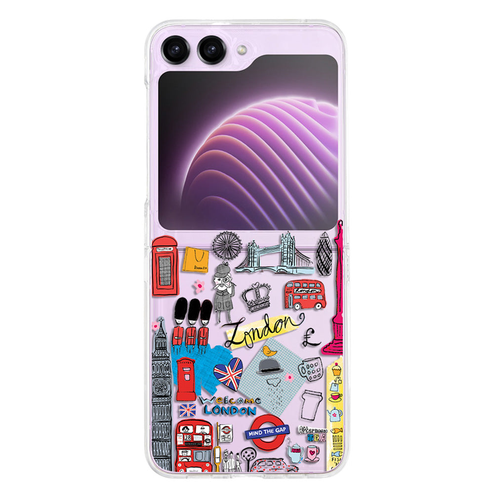 Hard PC Phone Case for Samsung Galaxy Z Flip5 5G Pattern Printing Protective Phone Cover