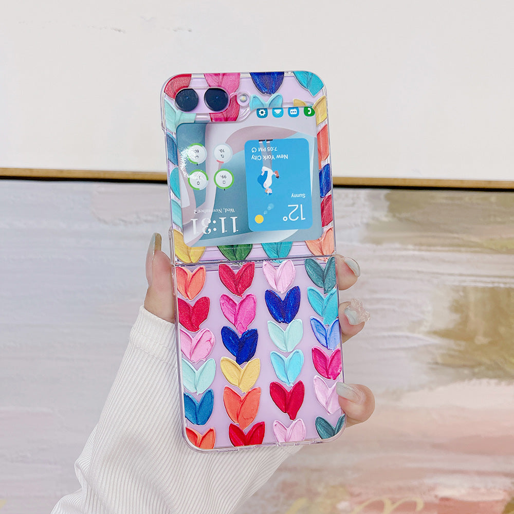 Hard PC Phone Case for Samsung Galaxy Z Flip5 5G Pattern Printing Protective Phone Cover