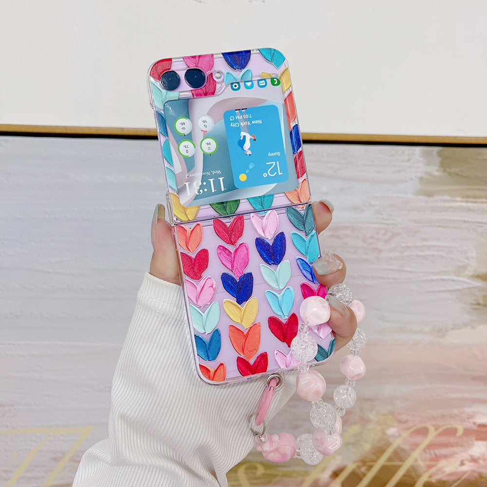 Hard PC Phone Case for Samsung Galaxy Z Flip5 5G Pattern Printing Protective Phone Cover