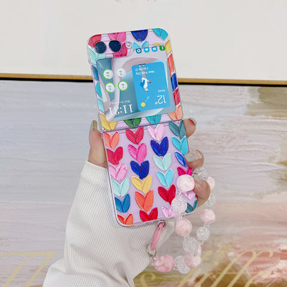 Hard PC Phone Case for Samsung Galaxy Z Flip5 5G Pattern Printing Protective Phone Cover