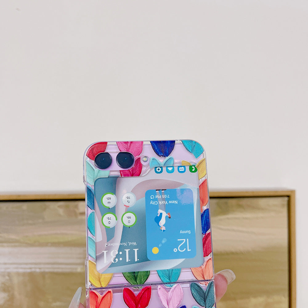 Hard PC Phone Case for Samsung Galaxy Z Flip5 5G Pattern Printing Protective Phone Cover