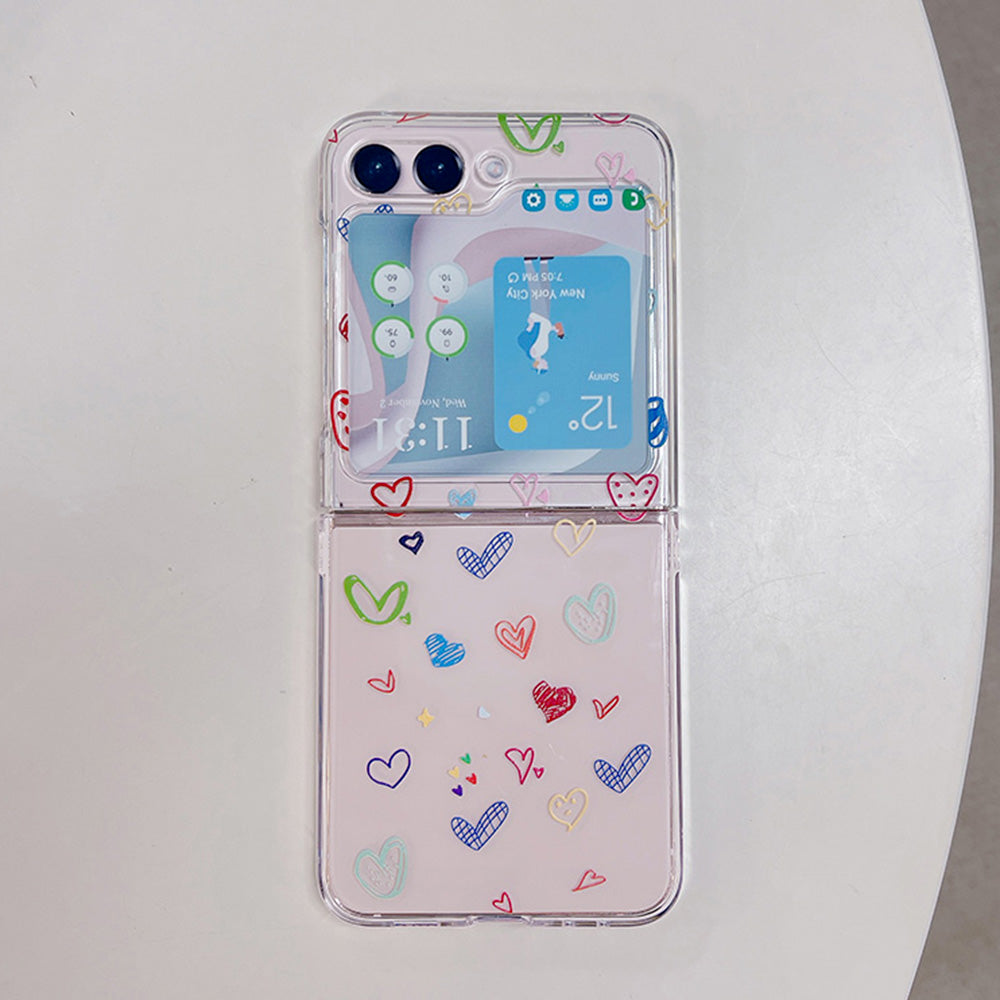 Hard PC Phone Case for Samsung Galaxy Z Flip5 5G Pattern Printing Protective Phone Cover