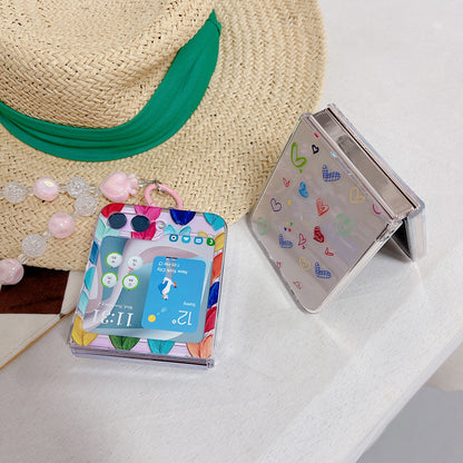 Hard PC Phone Case for Samsung Galaxy Z Flip5 5G Pattern Printing Protective Phone Cover