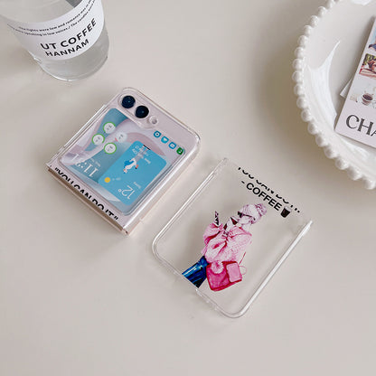 Hard PC Phone Case for Samsung Galaxy Z Flip5 5G Pattern Printing Protective Phone Cover