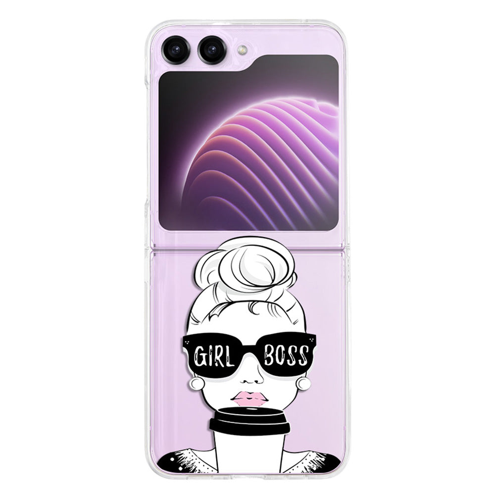 Hard PC Phone Case for Samsung Galaxy Z Flip5 5G Pattern Printing Protective Phone Cover