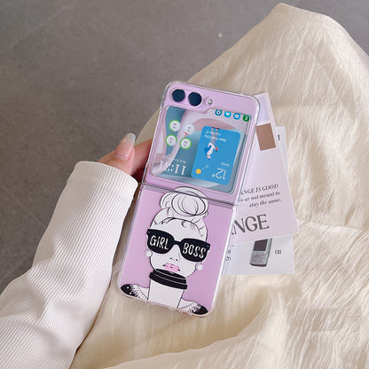 Hard PC Phone Case for Samsung Galaxy Z Flip5 5G Pattern Printing Protective Phone Cover