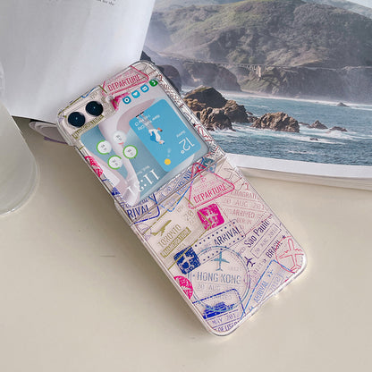 Hard PC Phone Case for Samsung Galaxy Z Flip5 5G Pattern Printing Protective Phone Cover