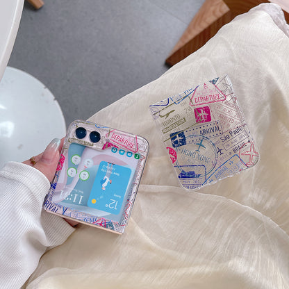 Hard PC Phone Case for Samsung Galaxy Z Flip5 5G Pattern Printing Protective Phone Cover