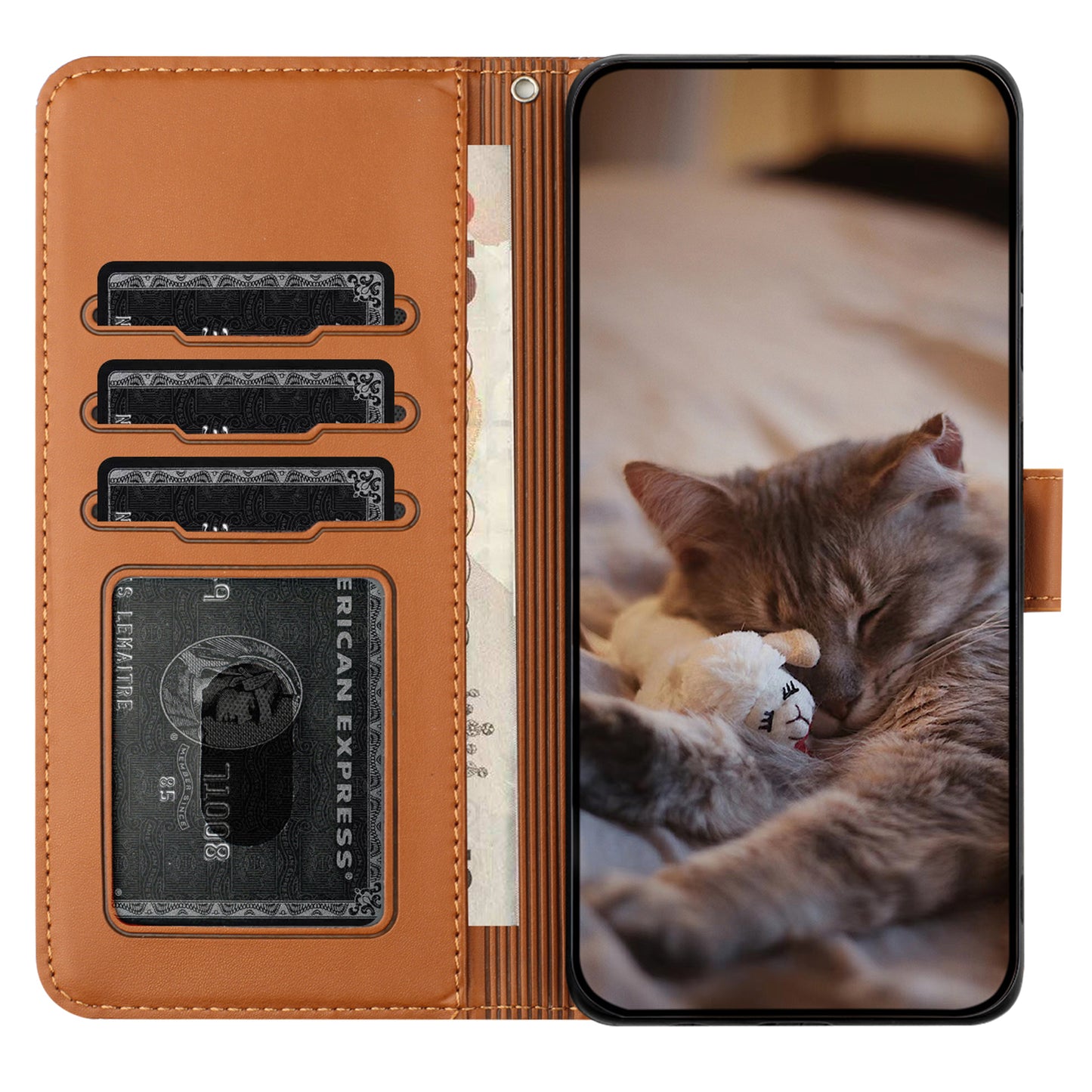 For Samsung Galaxy A13 4G / A04s 4G / A04 4G / M13 5G Shockproof Phone Cover Imprinted Stand Wallet Leather Phone Case with Strap