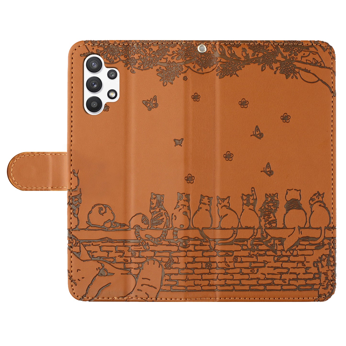 For Samsung Galaxy A13 4G / A04s 4G / A04 4G / M13 5G Shockproof Phone Cover Imprinted Stand Wallet Leather Phone Case with Strap