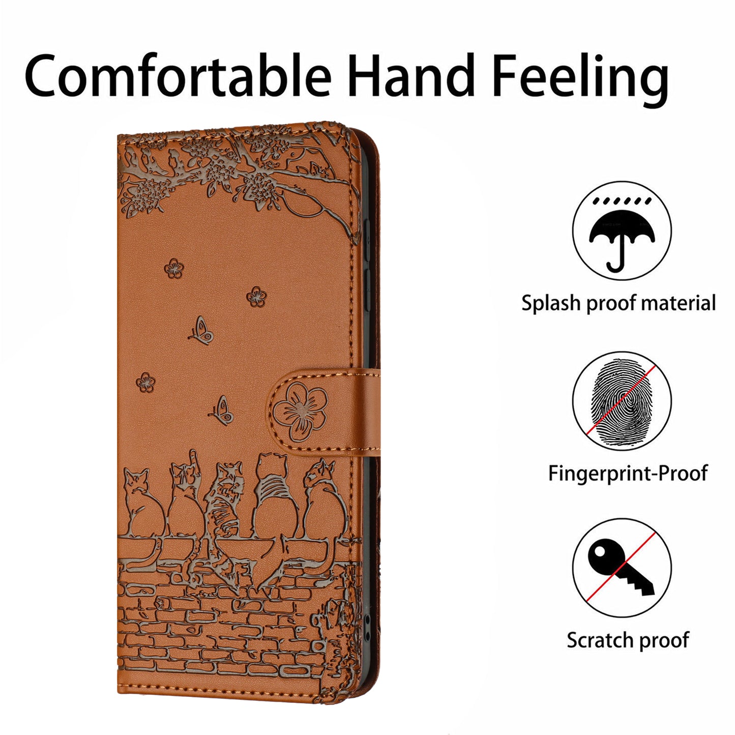 For Samsung Galaxy A13 4G / A04s 4G / A04 4G / M13 5G Shockproof Phone Cover Imprinted Stand Wallet Leather Phone Case with Strap