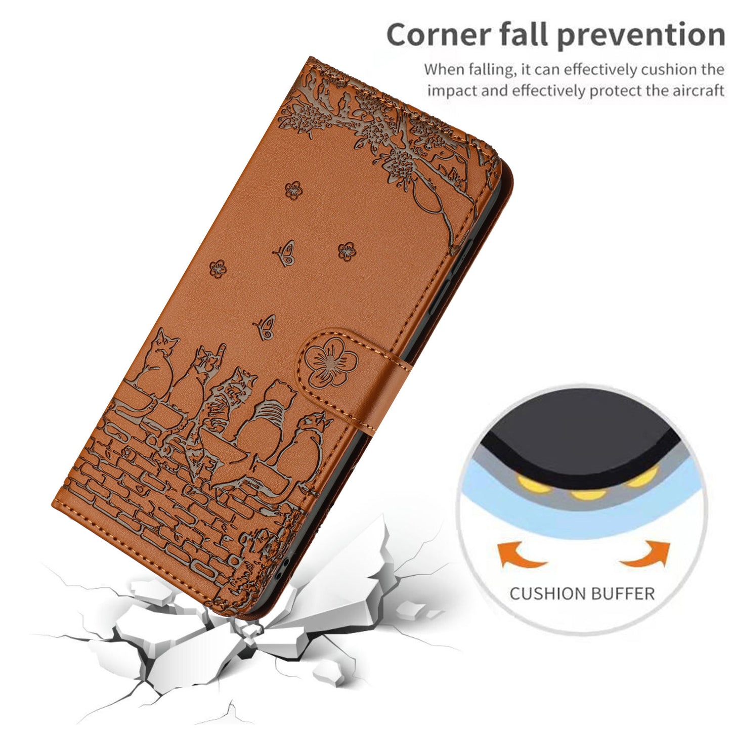 For Samsung Galaxy A13 4G / A04s 4G / A04 4G / M13 5G Shockproof Phone Cover Imprinted Stand Wallet Leather Phone Case with Strap