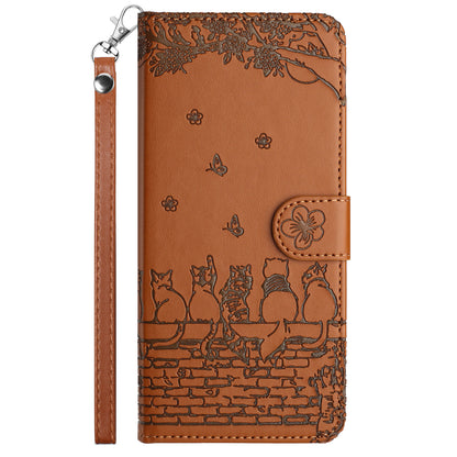 For Samsung Galaxy A13 4G / A04s 4G / A04 4G / M13 5G Shockproof Phone Cover Imprinted Stand Wallet Leather Phone Case with Strap