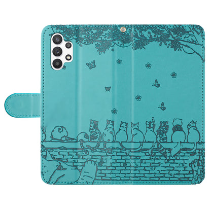 For Samsung Galaxy A13 4G / A04s 4G / A04 4G / M13 5G Shockproof Phone Cover Imprinted Stand Wallet Leather Phone Case with Strap