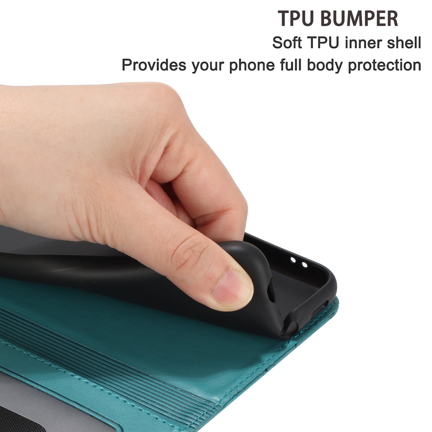 For Samsung Galaxy A13 4G / A04s 4G / A04 4G / M13 5G Shockproof Phone Cover Imprinted Stand Wallet Leather Phone Case with Strap